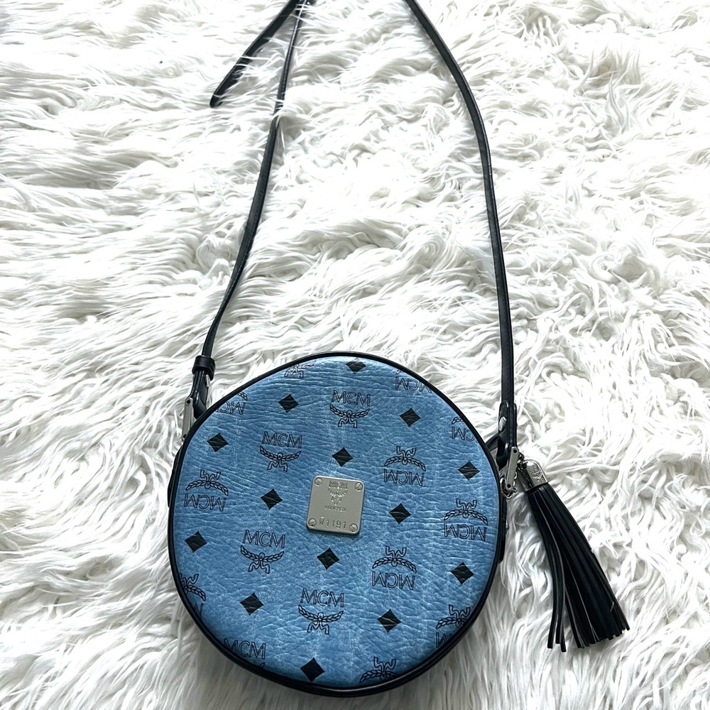MCM blue circle bag